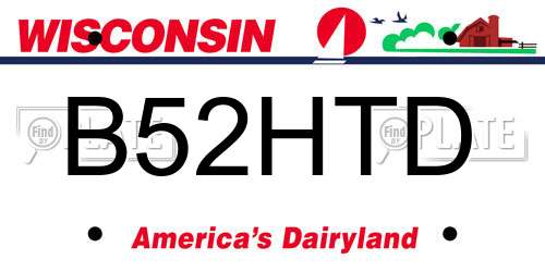 B52HTD Wisconsin License Plate