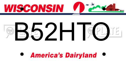 B52HTO Wisconsin License Plate
