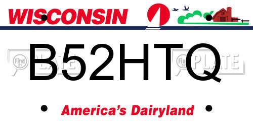 B52HTQ Wisconsin License Plate
