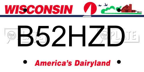 B52HZD Wisconsin License Plate