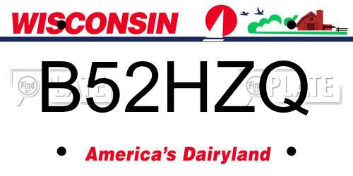 B52HZQ Wisconsin License Plate