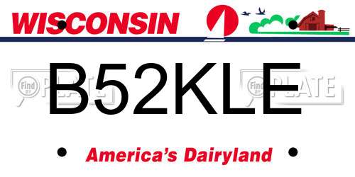 B52KLE Wisconsin License Plate