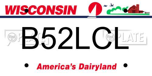 B52LCL Wisconsin License Plate