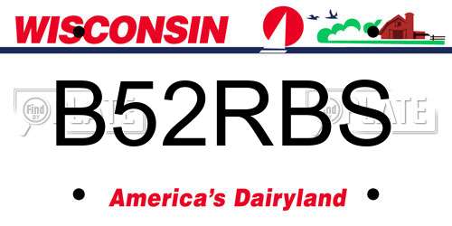 B52RBS Wisconsin License Plate