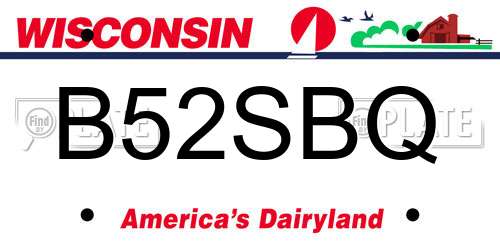 B52SBQ Wisconsin License Plate
