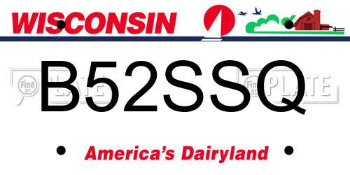 B52SSQ Wisconsin License Plate