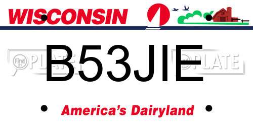 B53JIE Wisconsin License Plate