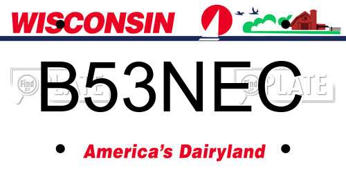 B53NEC Wisconsin License Plate