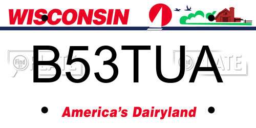 B53TUA Wisconsin License Plate