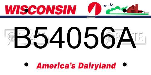 B54056A Wisconsin License Plate