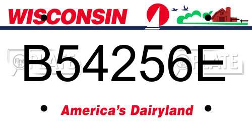 B54256E Wisconsin License Plate