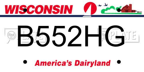 B552HG Wisconsin License Plate