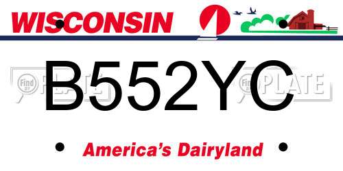 B552YC Wisconsin License Plate