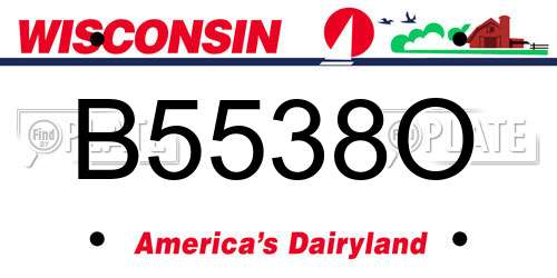 B5538O Wisconsin License Plate