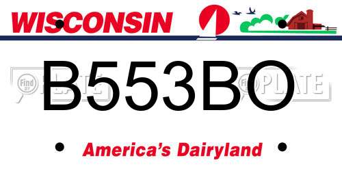 B553BO Wisconsin License Plate