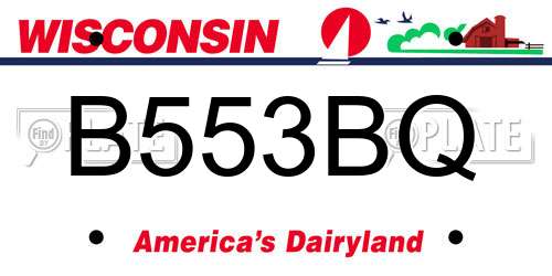 B553BQ Wisconsin License Plate