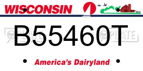 B55460T Wisconsin License Plate