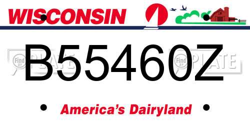 B55460Z Wisconsin License Plate