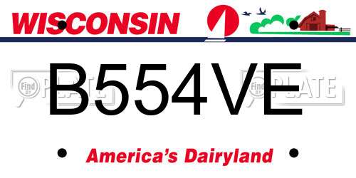 B554VE Wisconsin License Plate