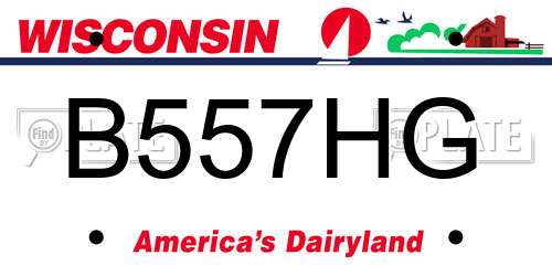 B557HG Wisconsin License Plate