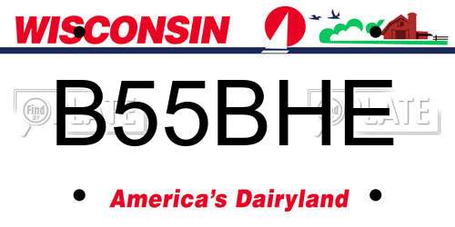 B55BHE Wisconsin License Plate