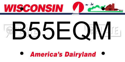 B55EQM Wisconsin License Plate