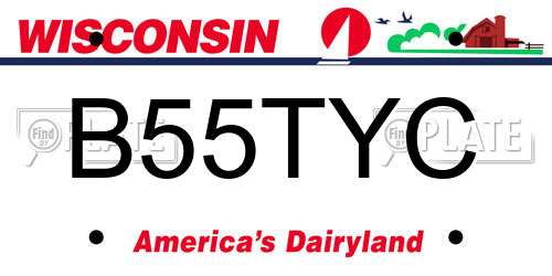 B55TYC Wisconsin License Plate