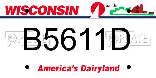 B5611D Wisconsin License Plate