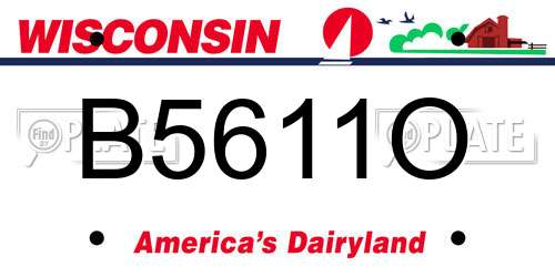 B5611O Wisconsin License Plate