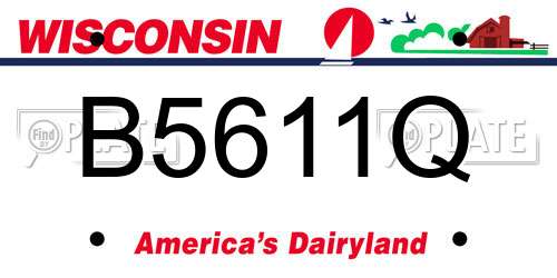 B5611Q Wisconsin License Plate