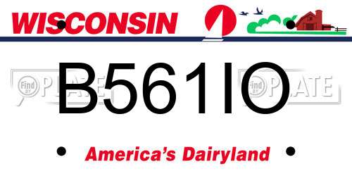 B561IO Wisconsin License Plate