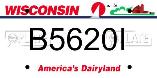 B5620I Wisconsin License Plate