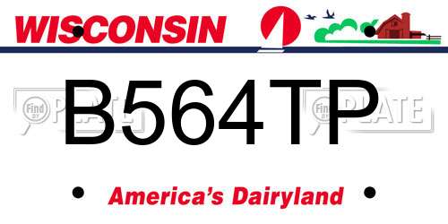 B564TP Wisconsin License Plate