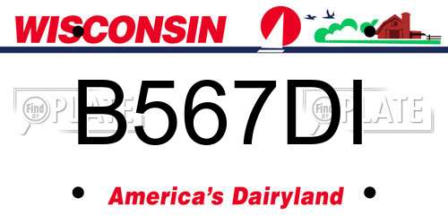 B567DI Wisconsin License Plate