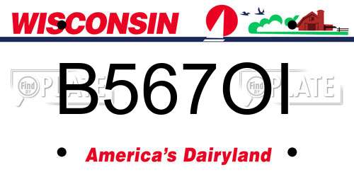 B567OI Wisconsin License Plate