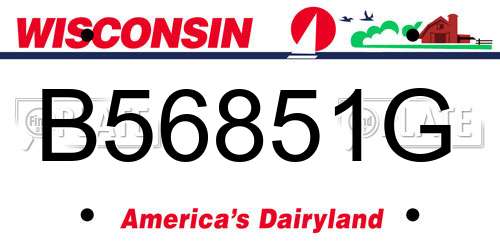 B56851G Wisconsin License Plate