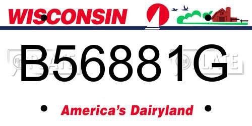 B56881G Wisconsin License Plate