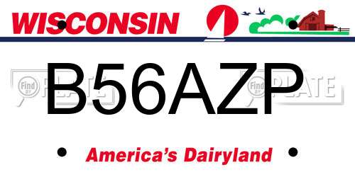 B56AZP Wisconsin License Plate