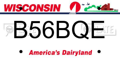 B56BQE Wisconsin License Plate
