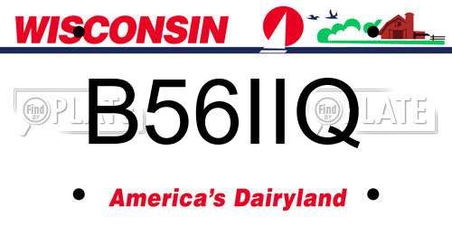 B56IIQ Wisconsin License Plate