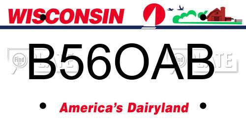 B56OAB Wisconsin License Plate