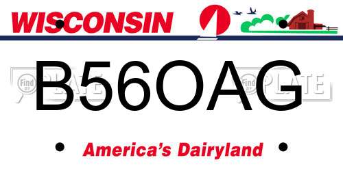 B56OAG Wisconsin License Plate