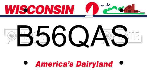 B56QAS Wisconsin License Plate