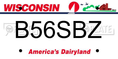 B56SBZ Wisconsin License Plate
