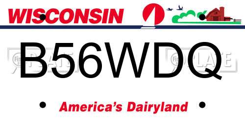 B56WDQ Wisconsin License Plate