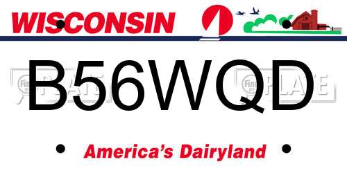 B56WQD Wisconsin License Plate