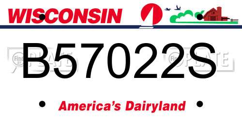 B57022S Wisconsin License Plate
