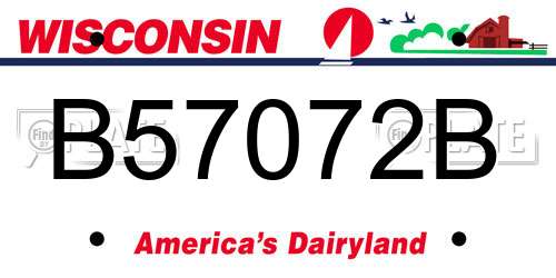 B57072B Wisconsin License Plate