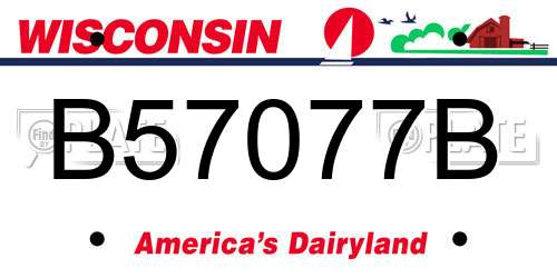 B57077B Wisconsin License Plate