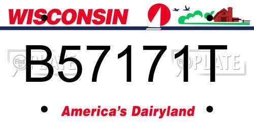 B57171T Wisconsin License Plate